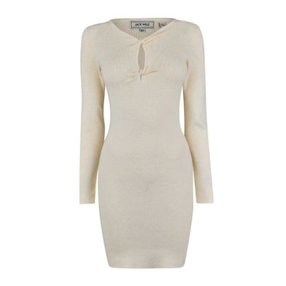 Front - Jack Wills Womens/Ladies Knitted Twisted Bodycon Dress
