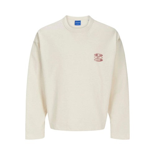 Front - Jack And Jones Mens Graphic Print Boxy Drop Sleeve Sweatshirt