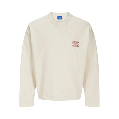 Front - Jack And Jones Mens Graphic Print Boxy Drop Sleeve Sweatshirt