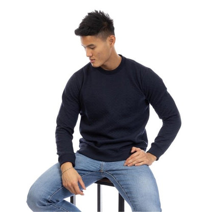 Front - Peter Werth Mens Quilted Sweatshirt