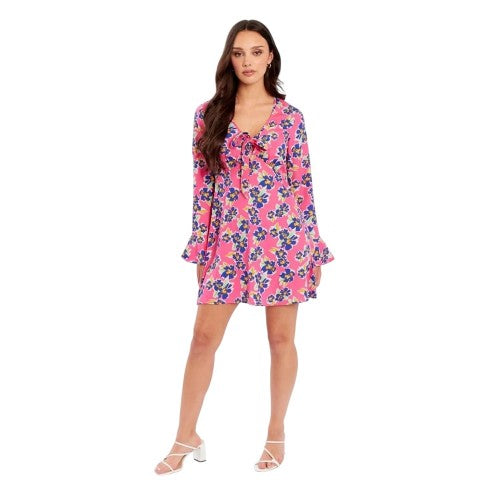 Front - Wednesday's Girl Womens/Ladies Floral A-line Mini Dress