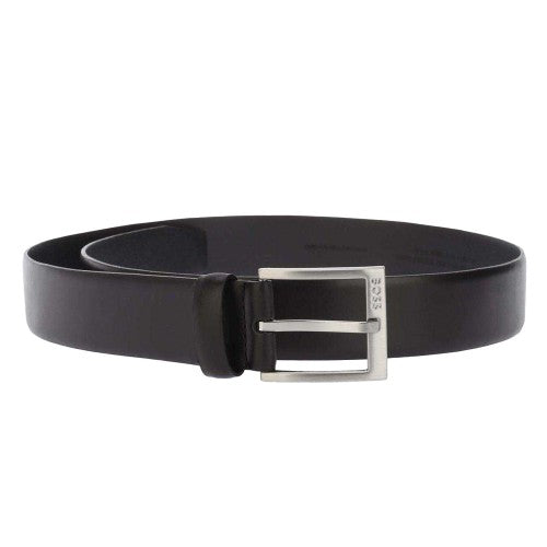 Front - Boss Mens Plain Leather Belt