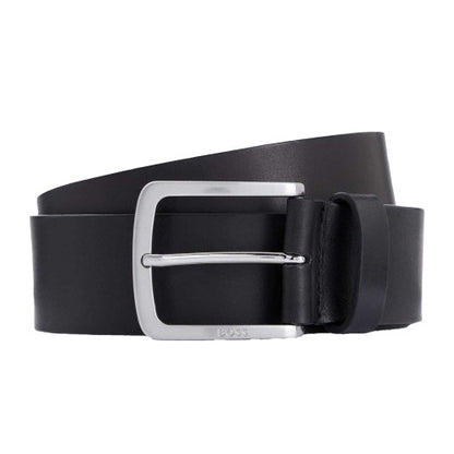Front - Boss Mens Logo Leather Pin Belt