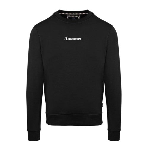 Front - Aquascutum Mens Cotton Blend Ribbed Collar Regular Sweatshirt
