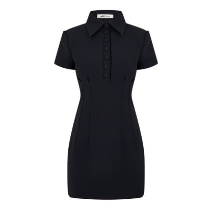 Front - Muse Womens/Ladies Button Slim Mini Dress