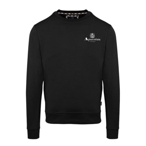 Front - Aquascutum Mens Small Logo Crew Neck Long-Sleeved Sweatshirt