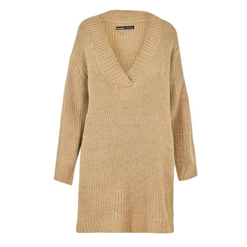 Front - Threadbare Womens/Ladies Adeline Chunky Knit Sweater Dress