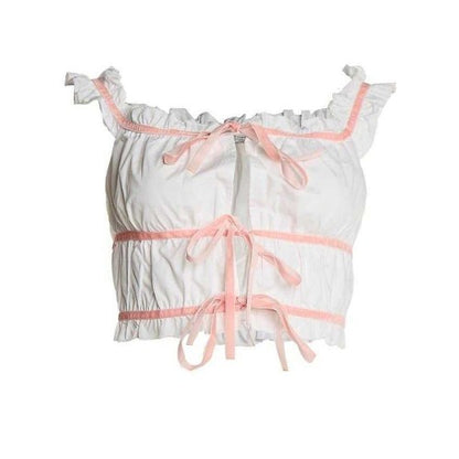 Front - Collective The Label Womens/Ladies Lace Up Crop Top