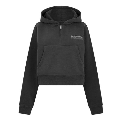 Front - Jack Wills Womens/Ladies Oth Quarter Zip Relaxed Fit Hoodie