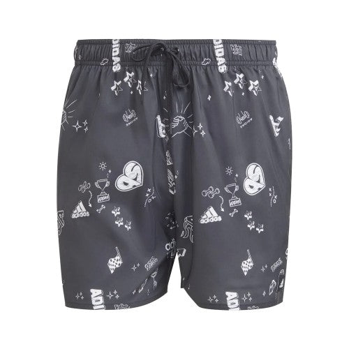 Front - Adidas Mens Brand Love Classic Swim Shorts