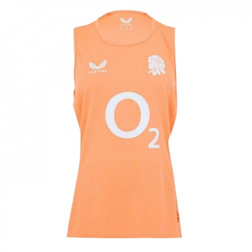 Front - Castore Womens/Ladies England Red Roses Sleeveless Rugby Vest Top