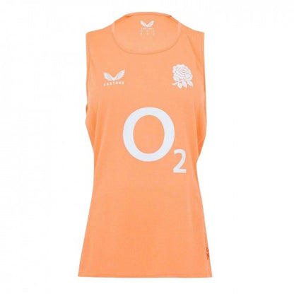 Front - Castore Womens/Ladies England Red Roses Sleeveless Rugby Vest Top