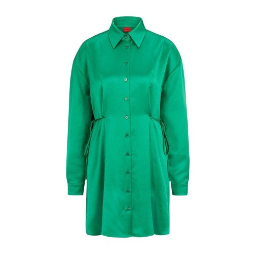 Front - Hugo Womens/Ladies Keleste Satin Mini Shirt Dress