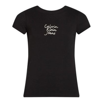 Front - Calvin Klein Childrens/Kids Lettering Slim Short-Sleeved T-Shirt