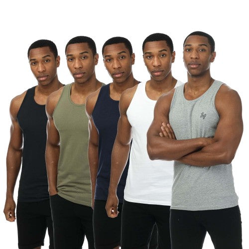 Front - Jack And Jones Mens Joseph Vest Top (Pack of 5)