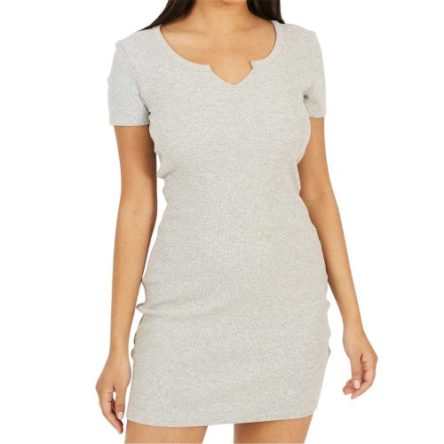 Front - Brave Soul Womens/Ladies Ribbed Notch Neck Mini Dress