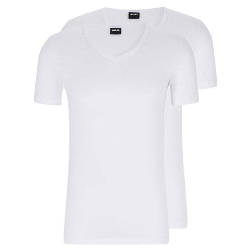 Front - Boss Mens Logo Slim T-Shirt (Pack of 2)