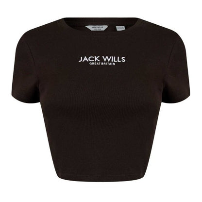 Front - Jack Wills Womens/Ladies Cotton Crop T-Shirt