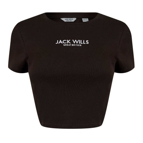 Front - Jack Wills Womens/Ladies Cotton Crop T-Shirt