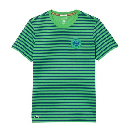 Front - Lacoste Unisex Adult Roland Garros Edition Striped T-Shirt