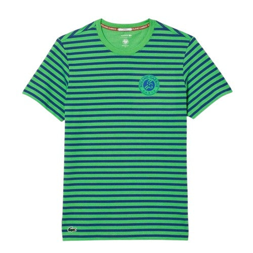 Front - Lacoste Unisex Adult Roland Garros Edition Striped T-Shirt