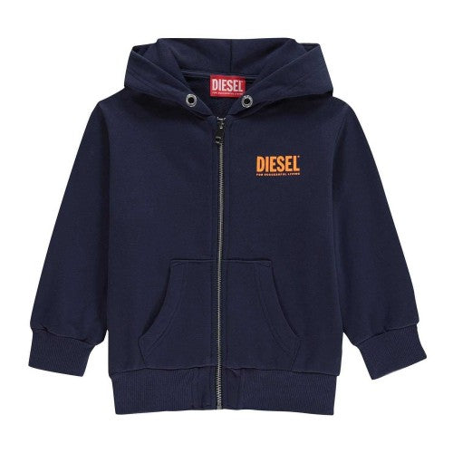 Front - Diesel Childrens/Kids Logo Full Zip Hoodie
