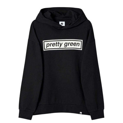 Front - Pretty Green Mens Box Logo Regular Drawstring Hoodie