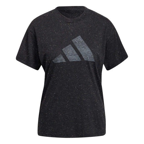 Front - Adidas Womens/Ladies Winners Speckle Crew Neck Regular T-Shirt