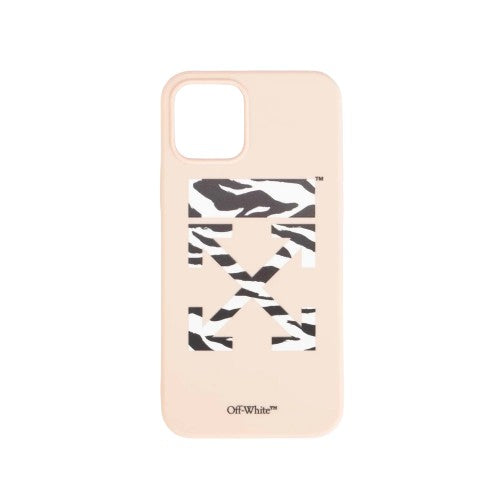 Front - Off White iPhone 12 Pro Compatible Zebra Print Phone Case