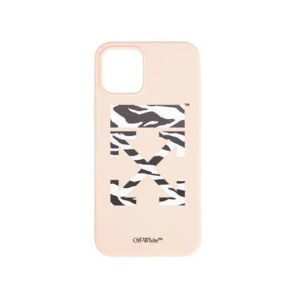 Front - Off White iPhone 12 Pro Compatible Zebra Print Phone Case