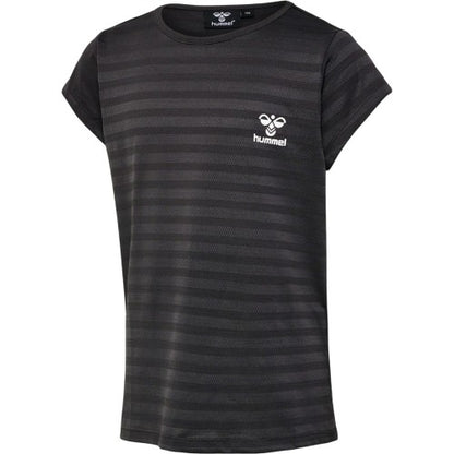 Front - Hummel Childrens/Kids Striped Crew Neck Regular T-Shirt