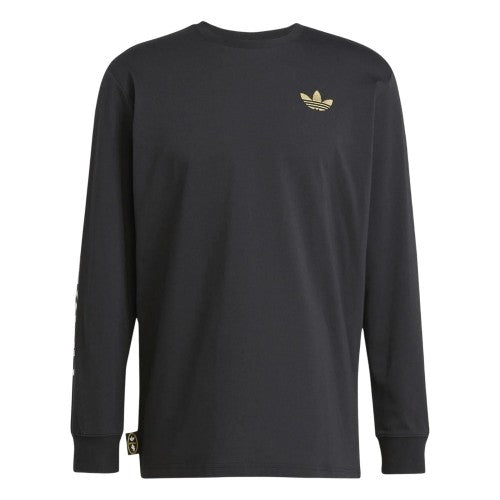 Front - Adidas Mens Juventus Graphic Print Long-Sleeved T-Shirt