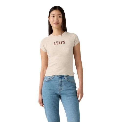 Front - Levis Womens/Ladies Riley Logo Crew Neck Slim T-Shirt