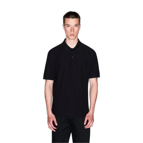 Front - Armani Exchange Mens Textured Regular Polo Shirt
