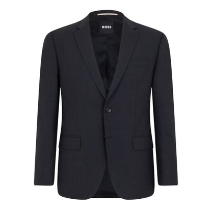 Front - Boss Mens Logo Wool Flap Pocket Suit Jacket