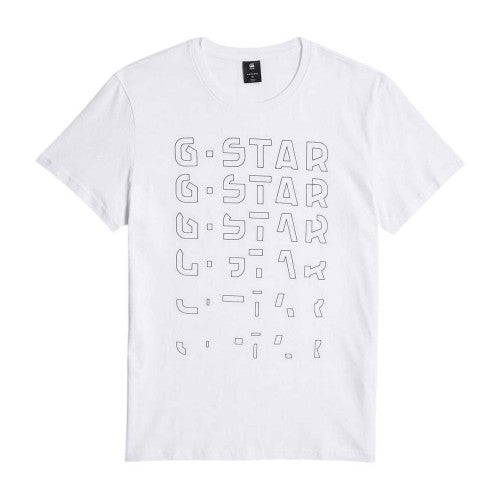 Front - G-Star Mens Lettering Crew Neck T-Shirt