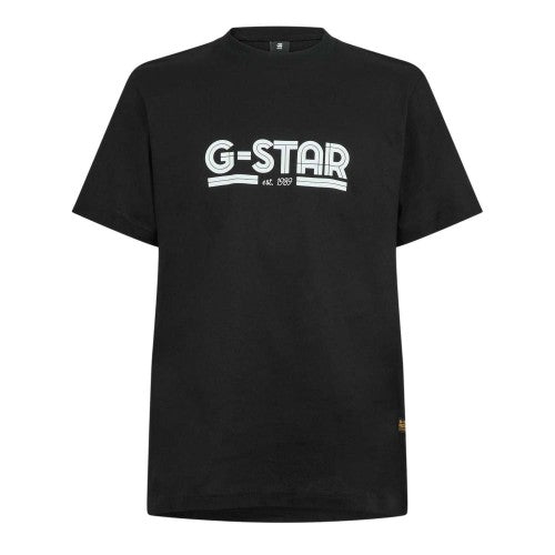 Front - G-Star Mens Line Script Lettering T-Shirt