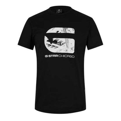 Front - G-Star Mens Chicago Lettering Regular T-Shirt