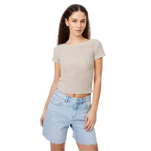 Front - Jack Wills Womens/Ladies Crochet Open Back T-Shirt