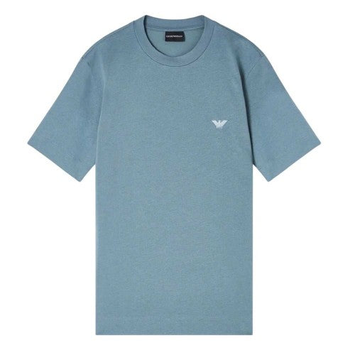 Front - Emporio Armani EA7 Mens Embroidered Crew Neck Slim T-Shirt