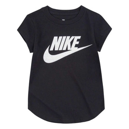 Front - Nike Girls Shimmer Logo Short-Sleeved T-Shirt