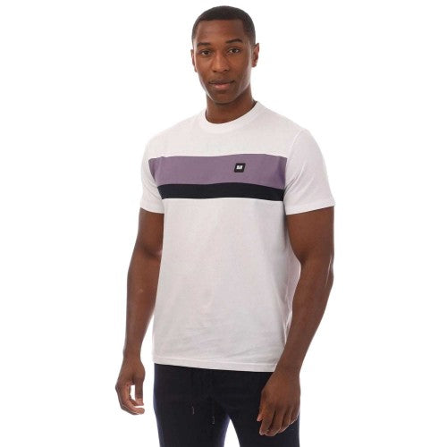 Front - Weekend Offender Mens Crossword Colour Block T-Shirt