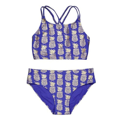 Front - Biba Girls Pineapple Cross Back Bikini Set