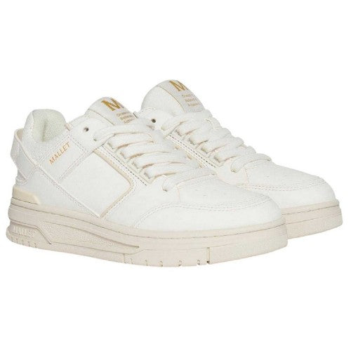 Front - Mallet Womens/Ladies Compton Leather Low Cut Chunky Flat Trainers