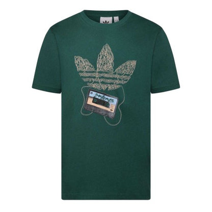 Front - Adidas Mens Trefoil Cassette Tape Cotton T-Shirt
