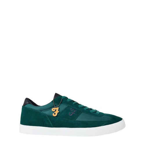 Front - Farah Mens Stanton Lettering Suede Cupsole Trainers