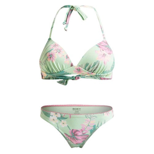 Front - Roxy Womens/Ladies Floral Triangle Cups Bikini Set