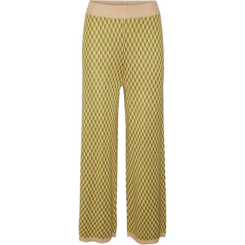 Front - Vero Moda Womens/Ladies Urina Ribbed Geometric High Waist Trousers