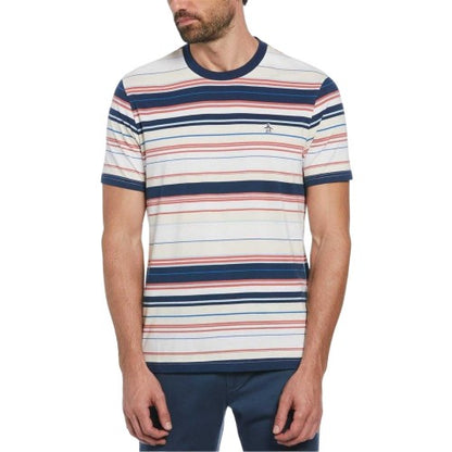 Front - Original Penguin Mens Striped Crew Neck T-Shirt