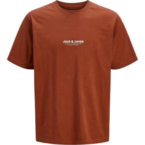 Front - Jack And Jones Mens Logo Combed Cotton T-Shirt